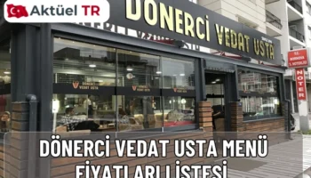 Dönerci Vedat Usta 2026 fiyat listesi, et döner porsiyon, tatlı ve içecek menüsü. İzmir’in efsane lezzetini keşfedin.